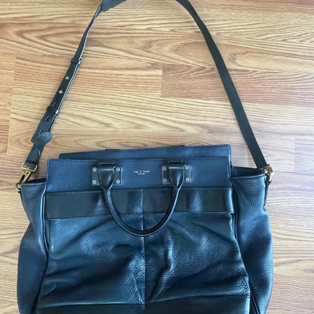 🐢 Rag & Bone Pilot Bag Large Black and Navy